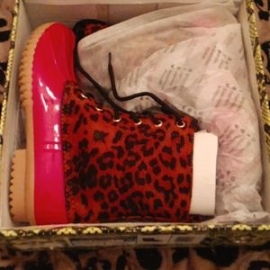 Pink Leopard Rain Boots